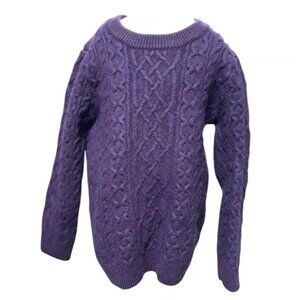 Amour Vert Kid’s Wool cable knit sweater purple M 8-10